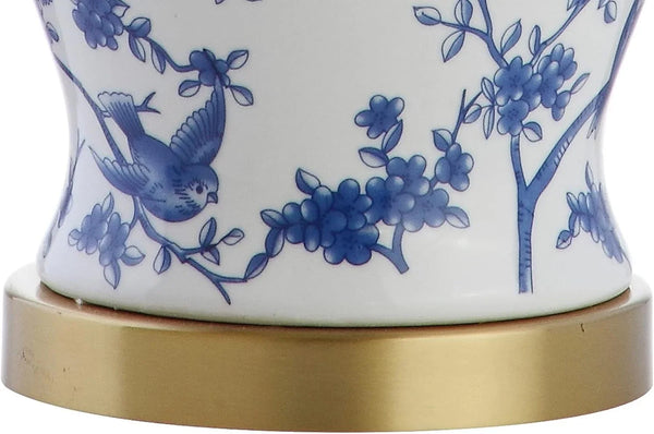 22" French Country Chinoiserie Ginger Jar LED Table Lamp, Blue/White | Ceramic/Iron, UL Listed, Classic, Bulb Included, Cottage, 2700K, Decorative for Living Room Office Bedroom Bedside Nightstand4