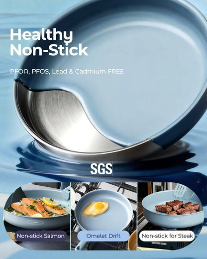 12-Piece Detachable Handle Pots and Pans Set, Ceramic Nonstick | Stackable Saves 70% Space, Induction Compatible, Oven Safe, PTFE Free, Includes Storage Bag and Pads, Ideal for Rv Camping5