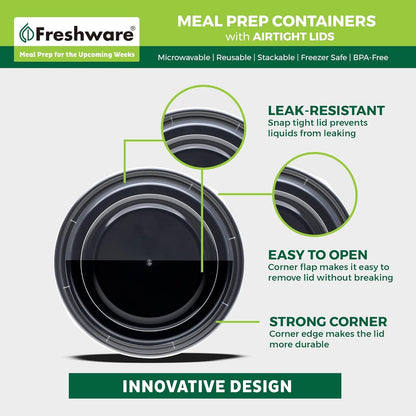 Meal Prep Bowl Containers [30 Pack] Plastic Bowls with Lids for Soup and Salad, Food Storage Bento Box, BPA Free, Stackable, Lunch Boxes, Microwave/Dishwasher/Freezer Safe (28 Oz)6