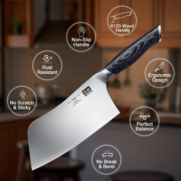 7 in Chef Knife, Sharp Meat Cleaver Knife Vegetable Chopper Knife3