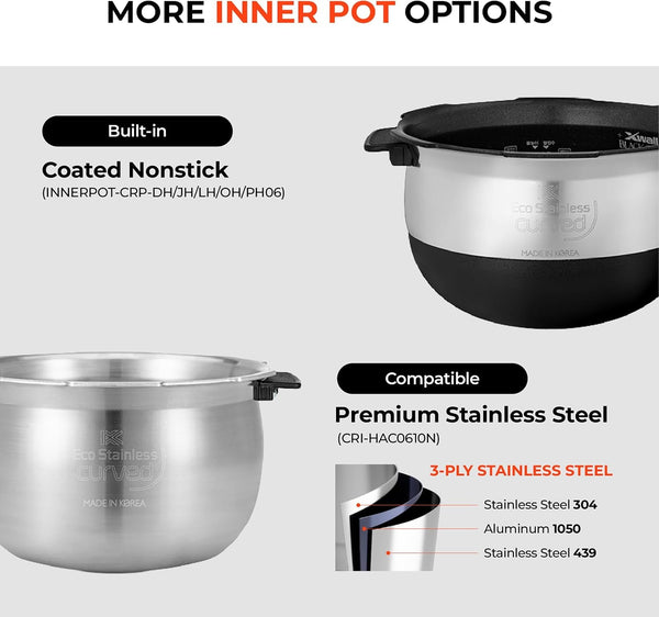 CUCKOO Twin Pressure Induction Rice Cooker, 12-Cup Cooked, CRP-OHTR0609FW | 6-Cup Uncooked Capacity, Nonstick Inner Pot, 14 Menus, Silent Pressure System, Quick Rice in 12-18 Minutes, Made in Korea9