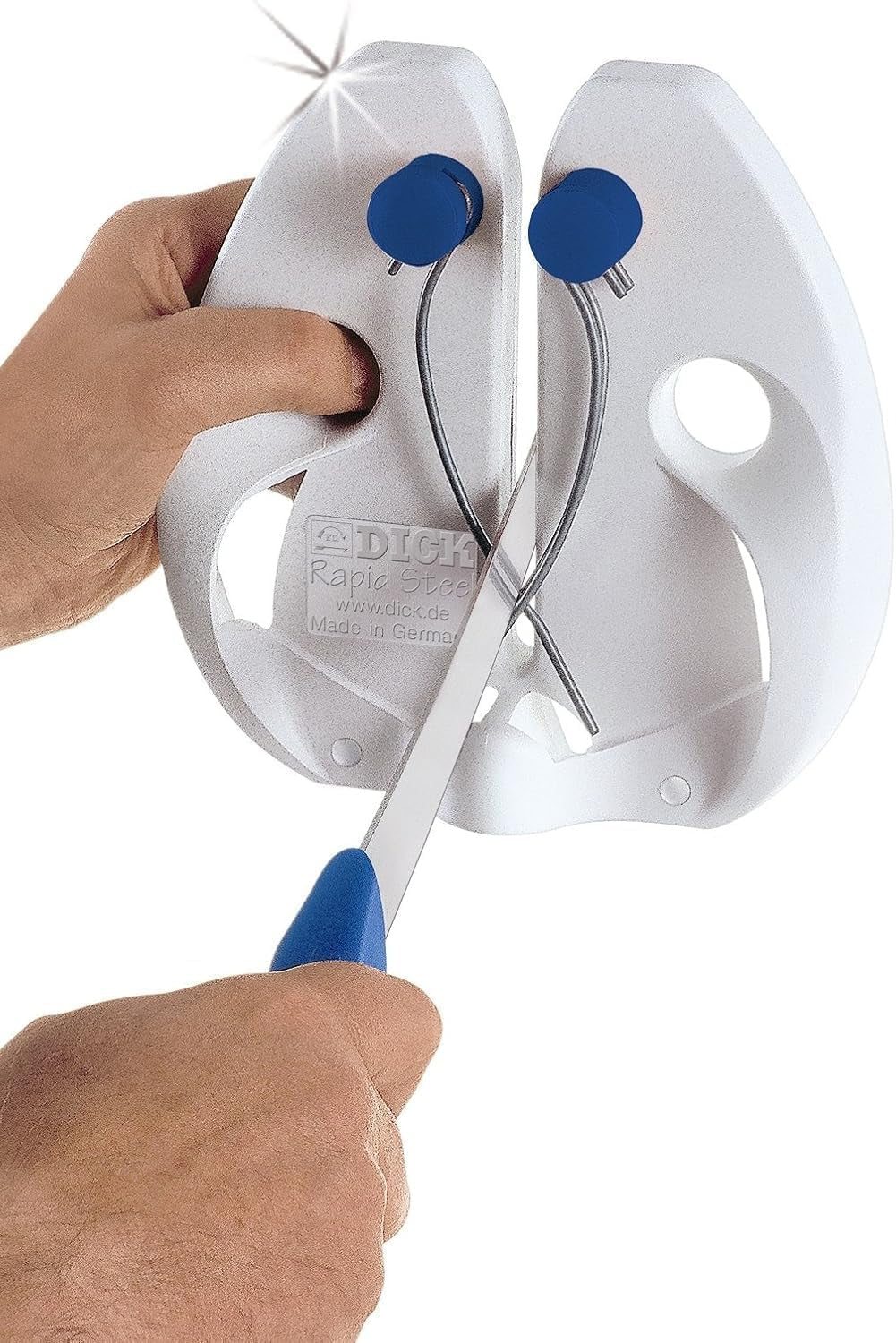f-dick-rapid-steel-polish-knife-sharpener-professional-kitchen-knife-sharpening-ergonomic-design-polished-stainless-steel-sharpening-rods-simple-pull-through-application-made-in-germany