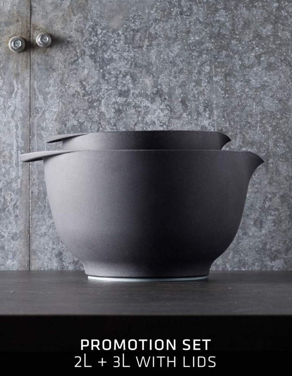 Margrethe Mixing Bowl Set with Lids, 2L/3L, Black3