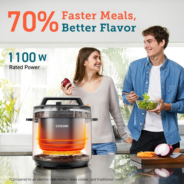 Electric Pressure Cooker 6 Quart, 9-In-1 Instant Multi Cooker & Air Fryer Turboblaze 6.0-Quart Compact Airfryer That Roast, Bake, Proof, 9 Functions3