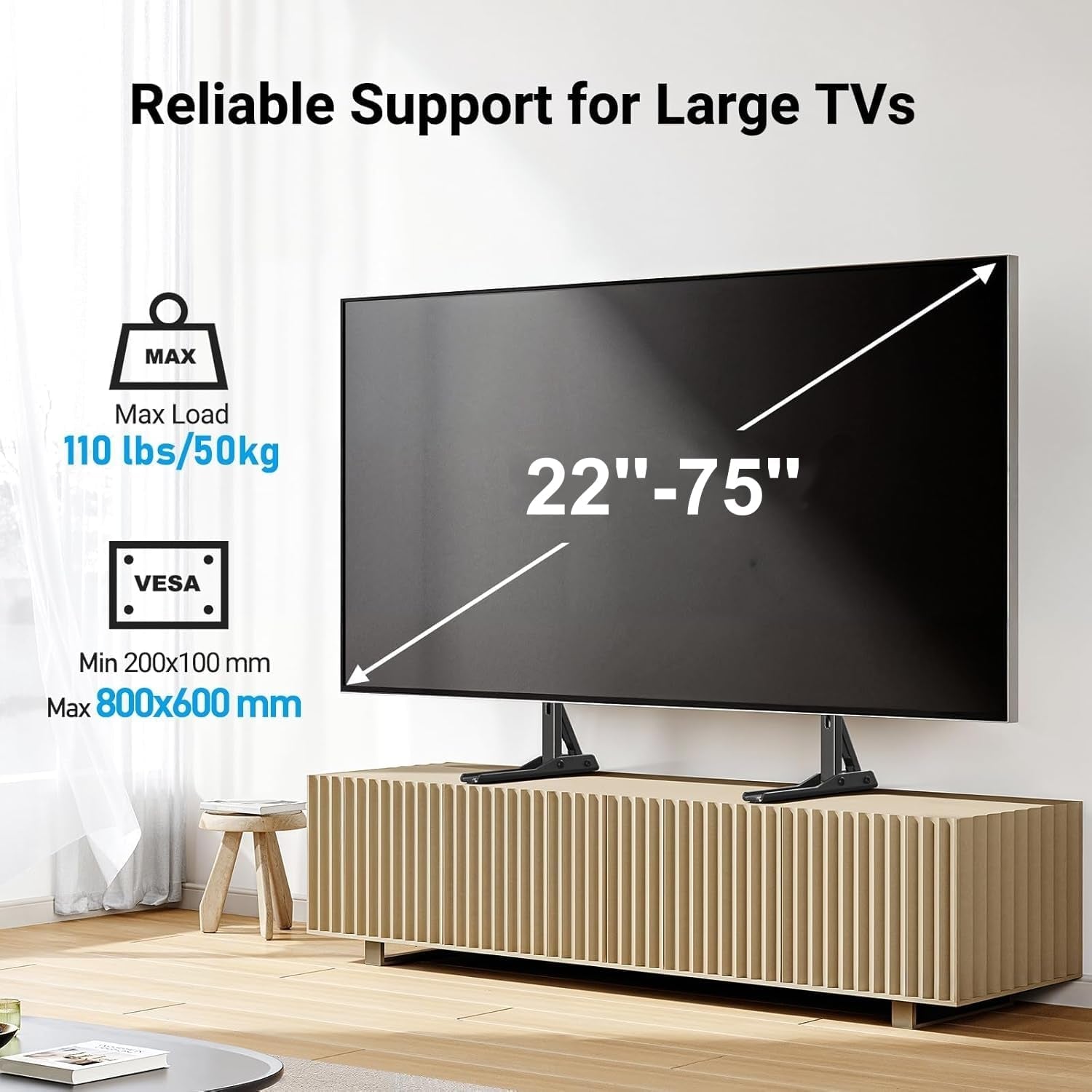 universal-tv-stand-mount-for-20-75-inch-tvs-height-adjustable-table-top-tv-stand-great-load-bearing-replacement-tv-legs-with-steel-holds-up-to-110lbs-max-vesa-800-x-600mm-pstvs01