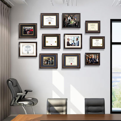 11X14 Frame Black over Gold Double Mat for 8X10 Diploma7