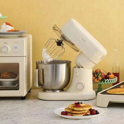 5.3QT Tilt Head Stand Mixer, 12 Speeds, Stainless Steel Bowl | Dough Hook, Stainless Whisk, Beater, Removable Splash Shield, Bread, Cake & Whipping, Electric Kitchen Mixer, Caviar Gray3