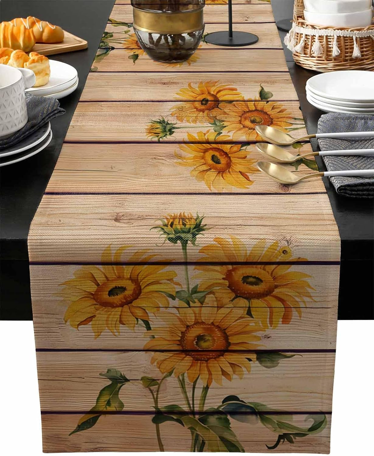 sunflowers-rustic-table-runner-cotton-linen-long-72-inche-dresser-scarves-farmhouse-tablerunner-for-kitchen-coffee-dining-sofa-end-table-home-living-room-scarf-decor-for-spring-summer-fall-dinner