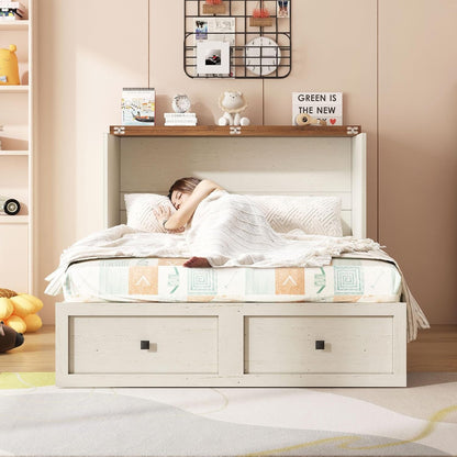 Full Murphy Bed with Storage & Charging Station2