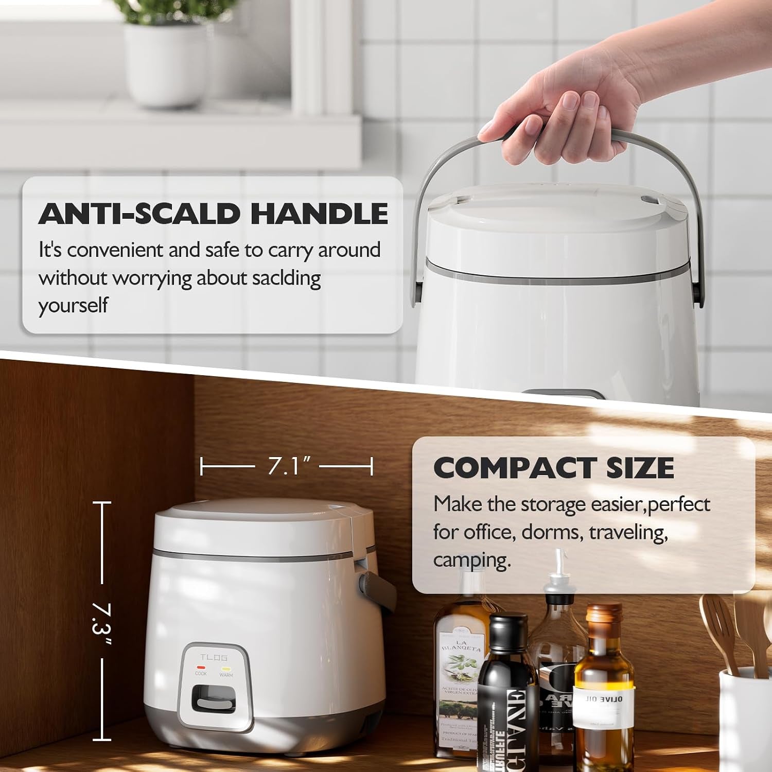mini-rice-cooker-2-cup-uncooked-1-2l-with-steamer-tray-gray-nonstick-coating-steamer-tray-1-2l-capacity-for-1-2-people-for-rice-oatmeal-grains-vegetables-dorms-and-travel