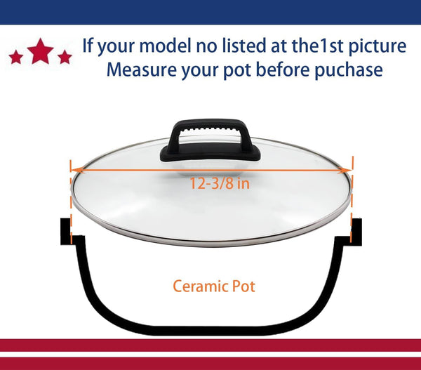 Oval Glass Lid for 6 Qt Slow Cooker, Compatible with Crock Pot Hamilton Beach Black Decker and Most of Brand in Market 6 Quart Slow Cooker3