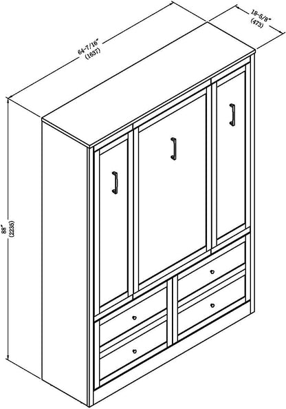 Azores Queen Murphy Bed | Engineered and Solid Wood Construction - No Melamine Used | Smooth Painted Finish | Queen Size Murphy Bed Cabinet | Wall Bed6