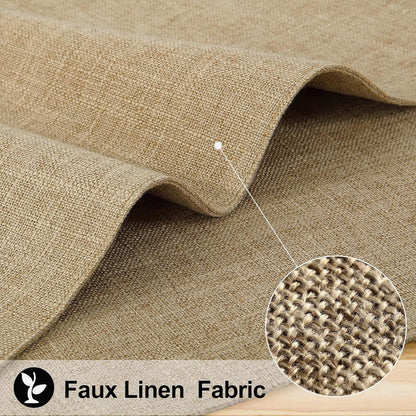 Faux Cotton Linen Placemats Set of 6, Cloth Washable Farmhouse Dining Table Mats for Indoors & Outdoors, Easy to Clean, Linen, 13 X 19 Inch2