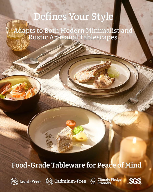 Milkyway 16-Piece Stoneware Dinnerware Set with Pasta Bowls5