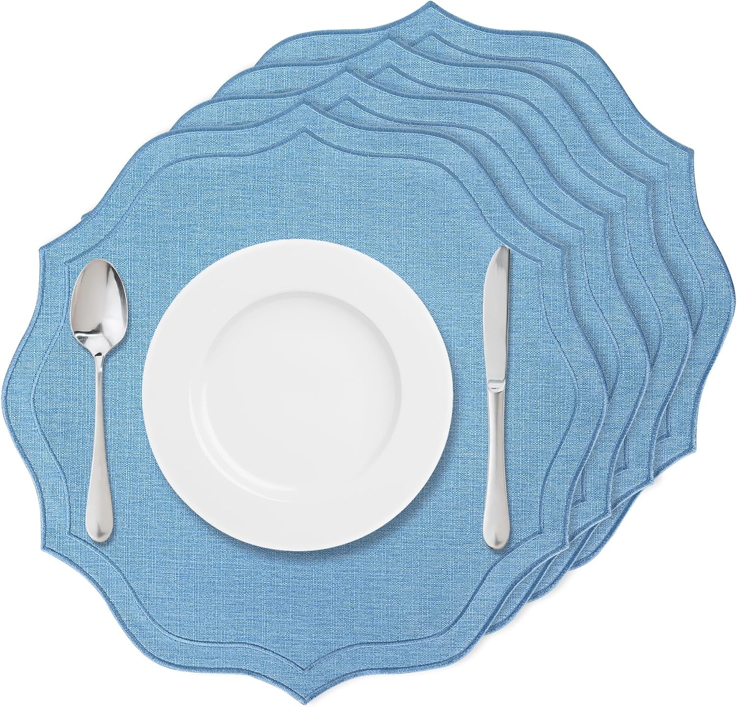 set-of-4-cotton-linen-placemats-15x15-round-scalloped-cloth-table-mats-embroidery-machine-washable-wrinkle-resistance-fabric-place-mats-for-wedding-summer-baby-shower-party-table-decor-blue