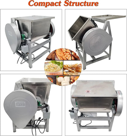 Commercial 15KG Dough Mixer Machine Electric Flour Mixer with 90 Degree Tilt Bowl for Dough Mixing Kneading Capacity 30QT 1500W5