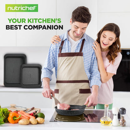 22 Pc Cookware and Bakeware Set, Multi Sized Non Stick Pans Set | PFOA/ PFOS Free, High Quality Aluminum, Includes Fry Pans, Utensils, Gass Lids, Induction, Gas & Electric Cooktops Compatible7