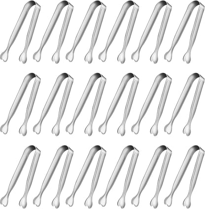 Mini Serving Tongs,  18-Packs Stainless Steel Sugar Tongs, 4.3Inch Ice Tongs Kitchen Appetizers Tongs for Coffee Bar, Tea Party, Desserts Party, Sugar and Ice Bucket1