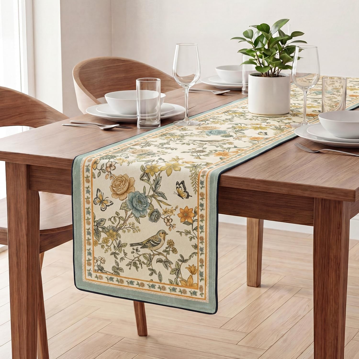 beige-floral-bird-rustic-vintage-table-runner-13x72-inch