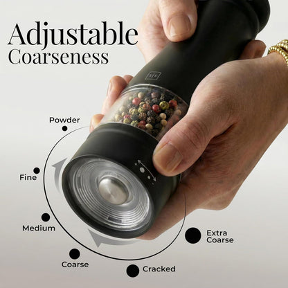 Electric Salt and Pepper Grinder Set, Black & White4