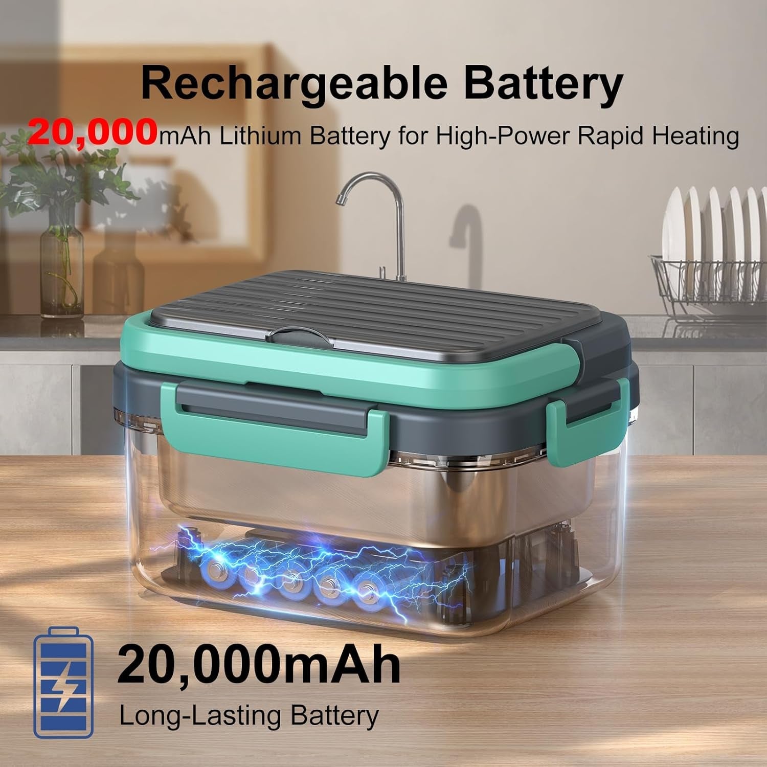 cordless-electric-heated-lunch-box-1-5l-6-3-cups-100w-rechargeable-smart-self-heating-food-warmer-with-removable-divider-spoon-fork-bpa-free-portable-lunchbox-for-car-travel-office-lake-green