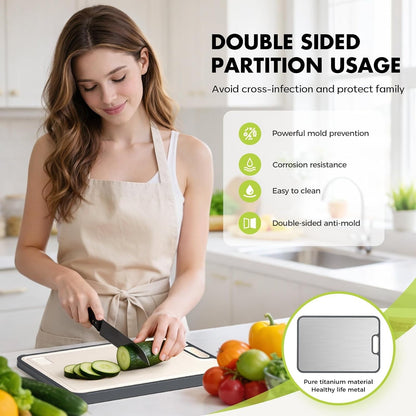 Titanium Cutting Board for Kitchen, Pure Titanium/Pp, Size 16”×11” | Food Grade Materials, Separate Prep Surfaces for Raw & Cooked Food, Odor Resistant, Easy to Clean, Durable Kitchen Essential2