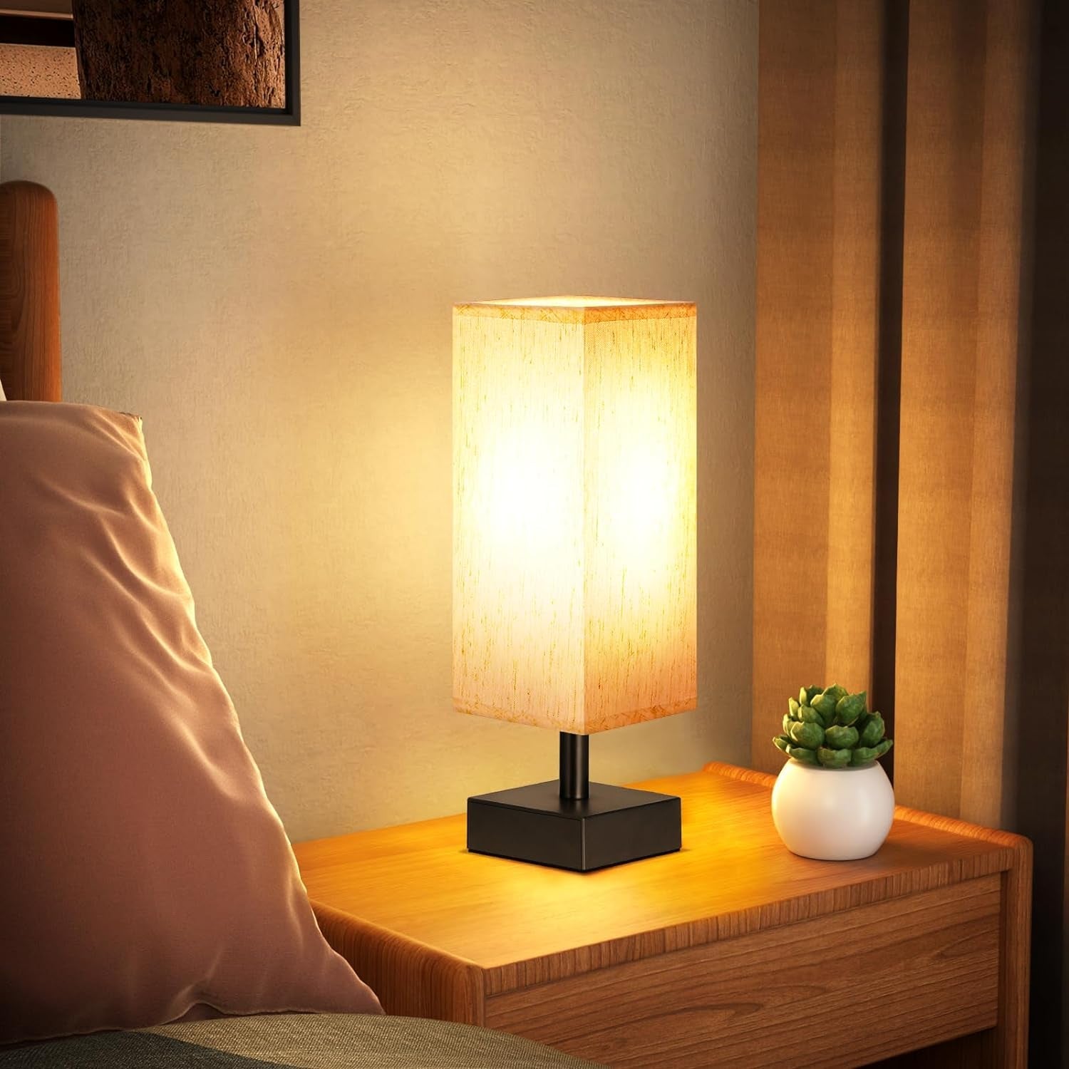 small-bedside-table-lamp-for-bedroom-square-cream-fabric-shade