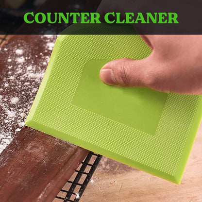 Dough Scraper Bench Scraper - 3P 4.7X3.7" Plastic Flexible Bowl Scraper, Sharp Edge & Angles Cake Scraper. Non-Slip Bakeware Decorating Tools Sculpting & Modeling Tools - Green+White+Green5