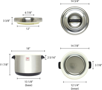 Insulated Sushi Pot - Stainless Steel - 60Cups, Comes in Each2
