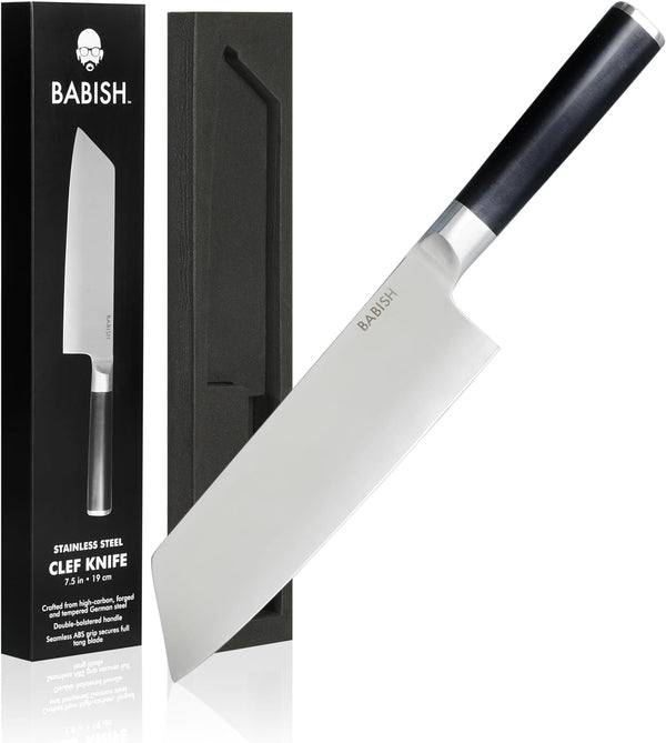 High-Carbon 1.4116 German Steel Cutlery, 7.5" Clef (Cleaver + Chef) Kitchen Knife, Good Housekeeping Standout Knife of 20221