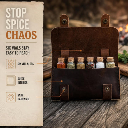 Leather Spice Wallet, Camping Spice Kit Travel Seasoning Rack3