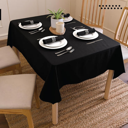 Cotton Tablecloth Rectangular 56"X84" Jet Black2