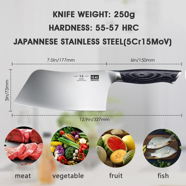 7 in Chef Knife, Sharp Meat Cleaver Knife Vegetable Chopper Knife2