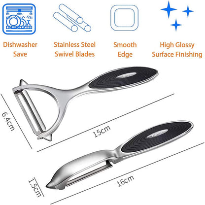 Vegetable, Apple Peelers for Kitchen, Fruit, Carrot, Veggie, Potatoes Peeler, Y-Shaped and I-Shaped Stainless Steel Peelers, with Ergonomic Non-Slip Handle & Sharp Blade, Good Sturdy (2PCS)2