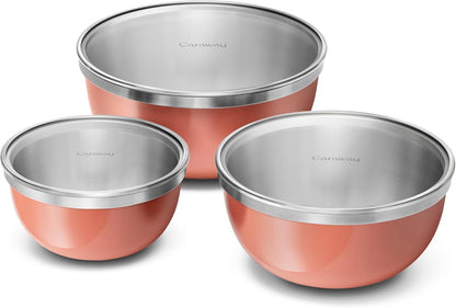 Caraway 6-Piece Stainless Steel Mixing Bowl Set with Glass Lids1