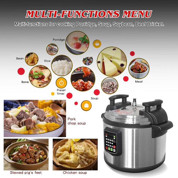 Commercial 220V Electric (NOT 110V) Multi-Function Pressure Cooker, Multi Cooker Pressure Canner with Non-Stick Inner Pot, Widely Used in Hotel Restaurant Kitchen (21L (22 QT))4