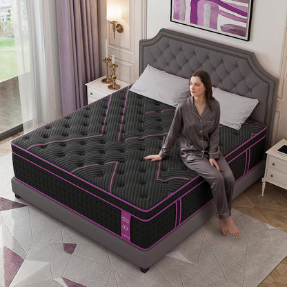 14 Inch Queen Mattress Hybrid, Cooling Gel Infused for Pressure Relief & Motion Isolation, Breathable Cover, Certipur-Us Certified1