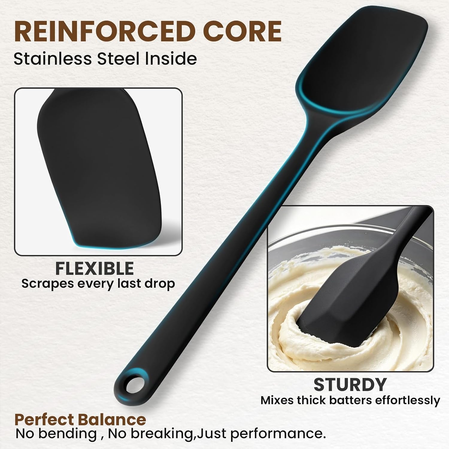 silicone-spatula-set-9-piece-bpa-free-food-grade-heat-resistant-spatulas-for-cooking-baking-seamless-one-piece-design-non-stick-safe-dishwasher-safe-withstands-104-f-to-600-f-black