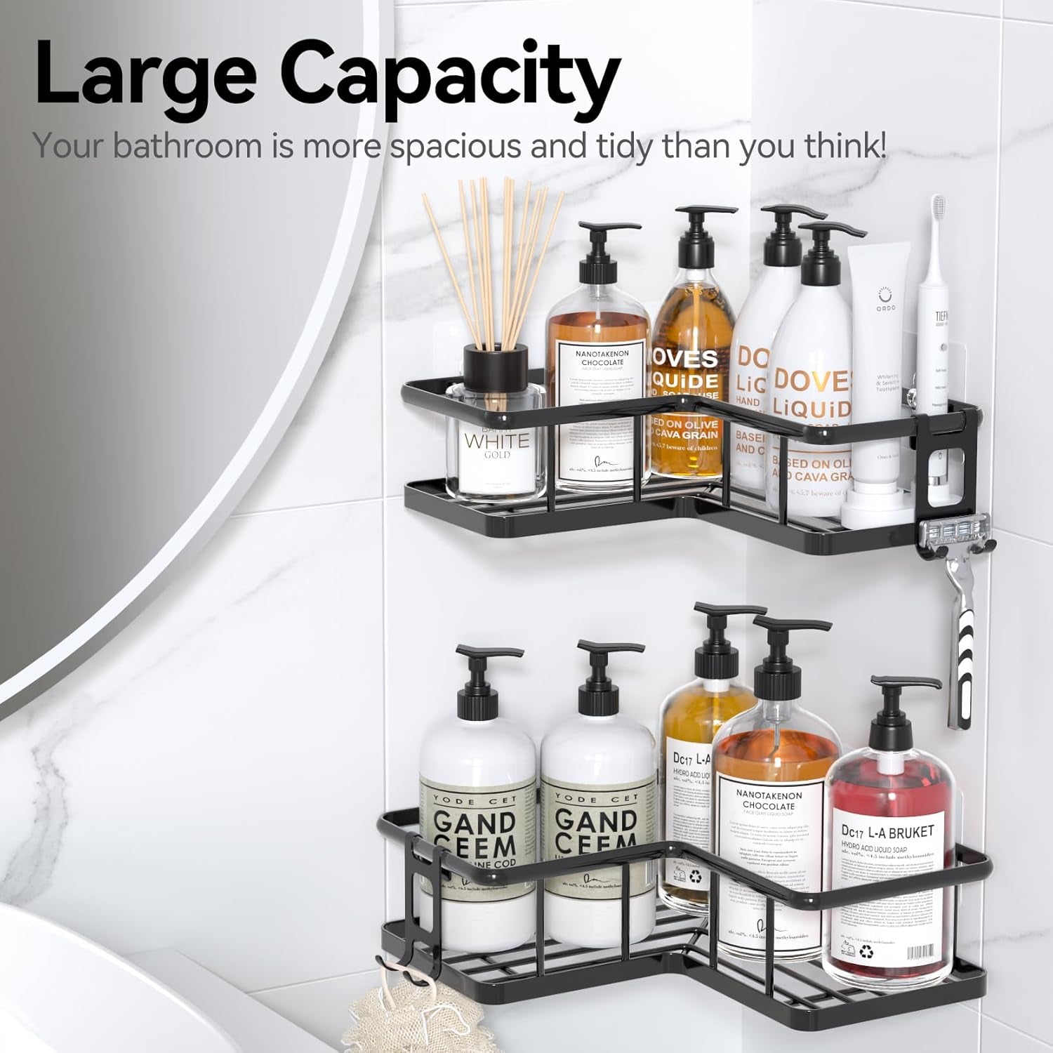 corner-shower-caddy-adhesive-100-rustproof-shower-organizer-no-drill-shower-shelf-for-inside-shower-wall-mounted-shower-storage-for-homes-2-pack-black