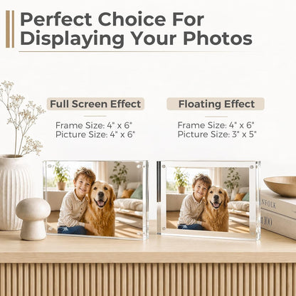 4X6 Acrylic Frame 3 Pack,20Mm Thicker Frameless Clear Picture Frames7