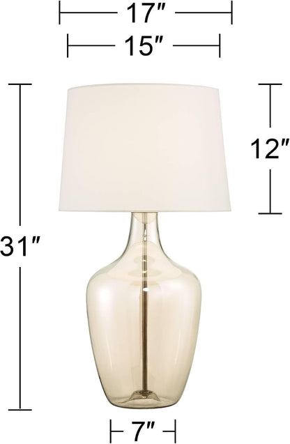 Ania 31" Table Lamps Set of 2 Large Modern Champagne Glass Jar Glam4