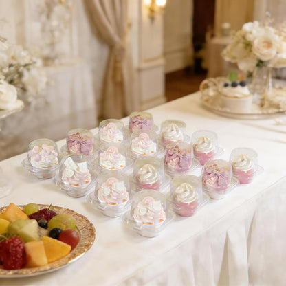 50 Pack Individual Cupcake Containers Plastic Cupcake Boxes Stackable2