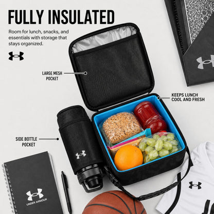 UA Scrimmage 3 Lunchbox Black Woodland Camo OSFA2