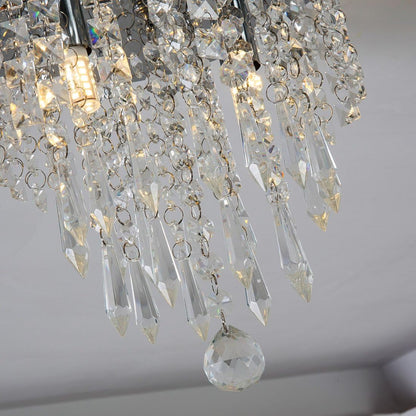 Mini Chandelier, Crystal Chandelier Lighting, 2 Lights, Flush Mount Ceiling Light, H10.4'' X W8.66'' Modern Chandelier Lighting Fixture for Bedroom, Hallway, Bar, Kitchen, Bathroom9