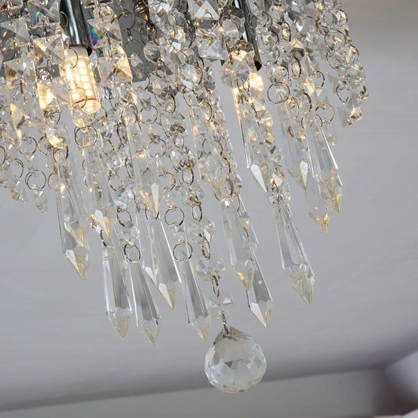 Mini Chandelier, Crystal Chandelier Lighting, 2 Lights, Flush Mount Ceiling Light, H10.4'' X W8.66'' Modern Chandelier Lighting Fixture for Bedroom, Hallway, Bar, Kitchen, Bathroom9