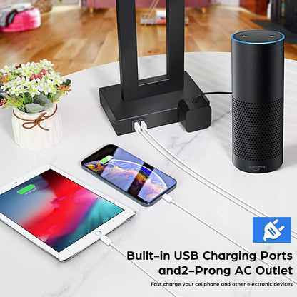 22" Table Lamp Set of 2, Modern Touch Control Lamp with 2 USB Ports5