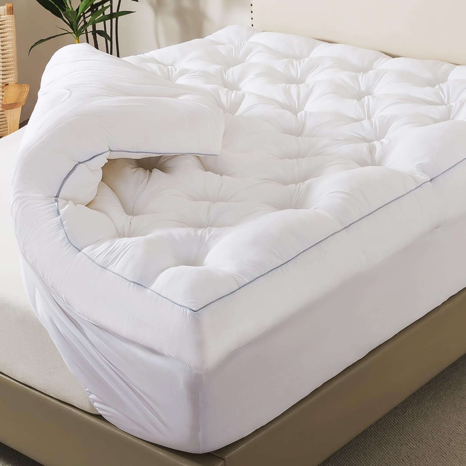 5-inch-memory-foam-mattress-topper-queen-60x80-deep-pocket-2000gsm-fluffy-shredded-memory-foam-filled-extra-soft-pillow-top-for-back-pain-relief-thick-supportive-bed-topper