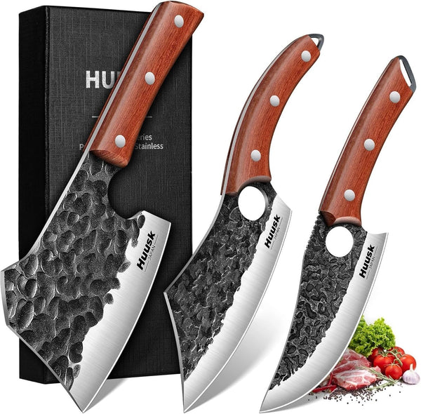 Butcher Knife Set of 3 - Meat Cleaver Knife Set for Meat Processing1