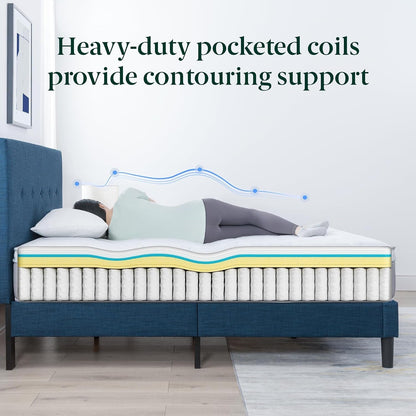 Zinus 12 Inch Queen Cool Support Hybrid Mattress, Medium Firm Feel2