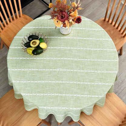 Sage Green round Tablecloth 53 Inch Circle Table Cloth Linen Round2
